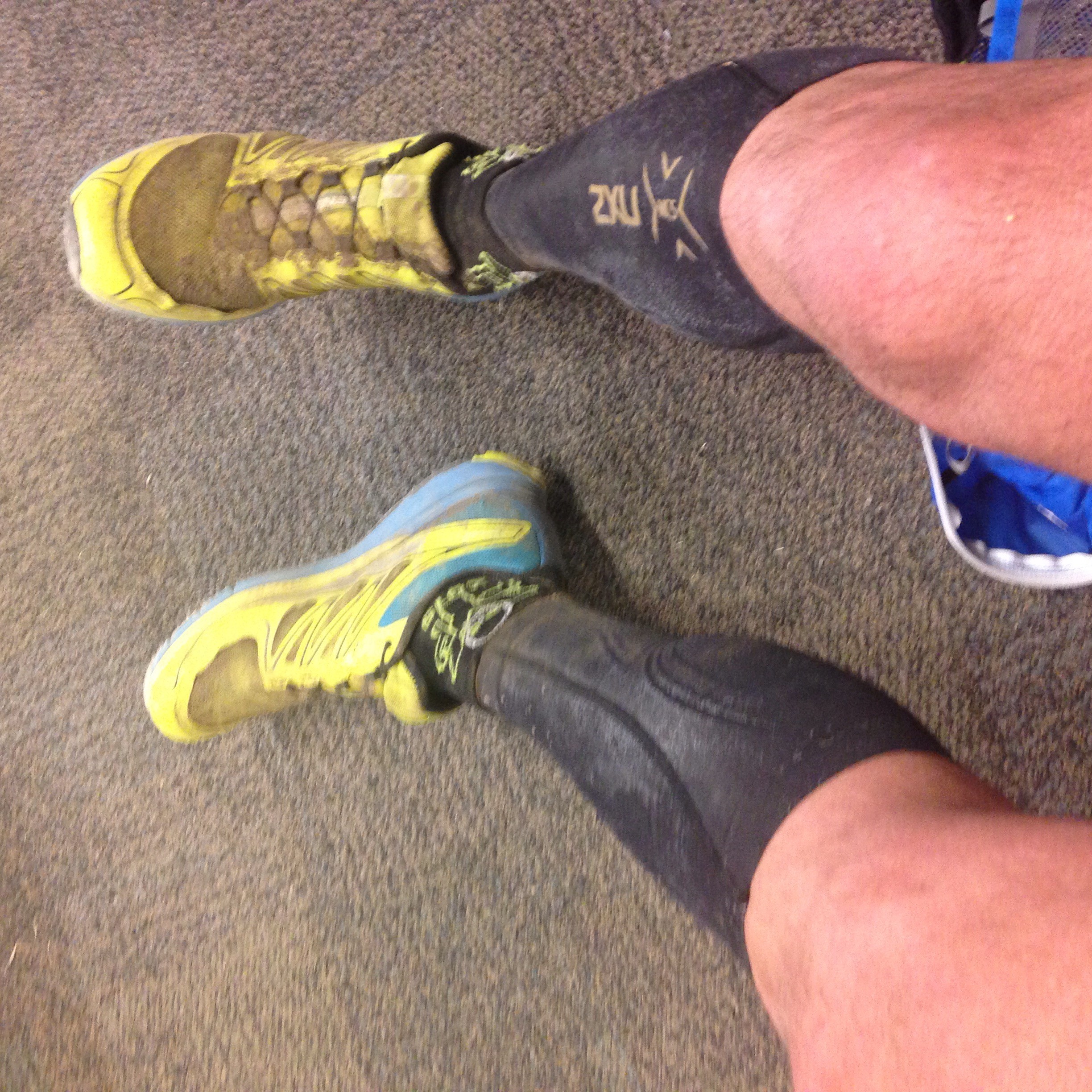 Muddy, Salty Legs Post Race